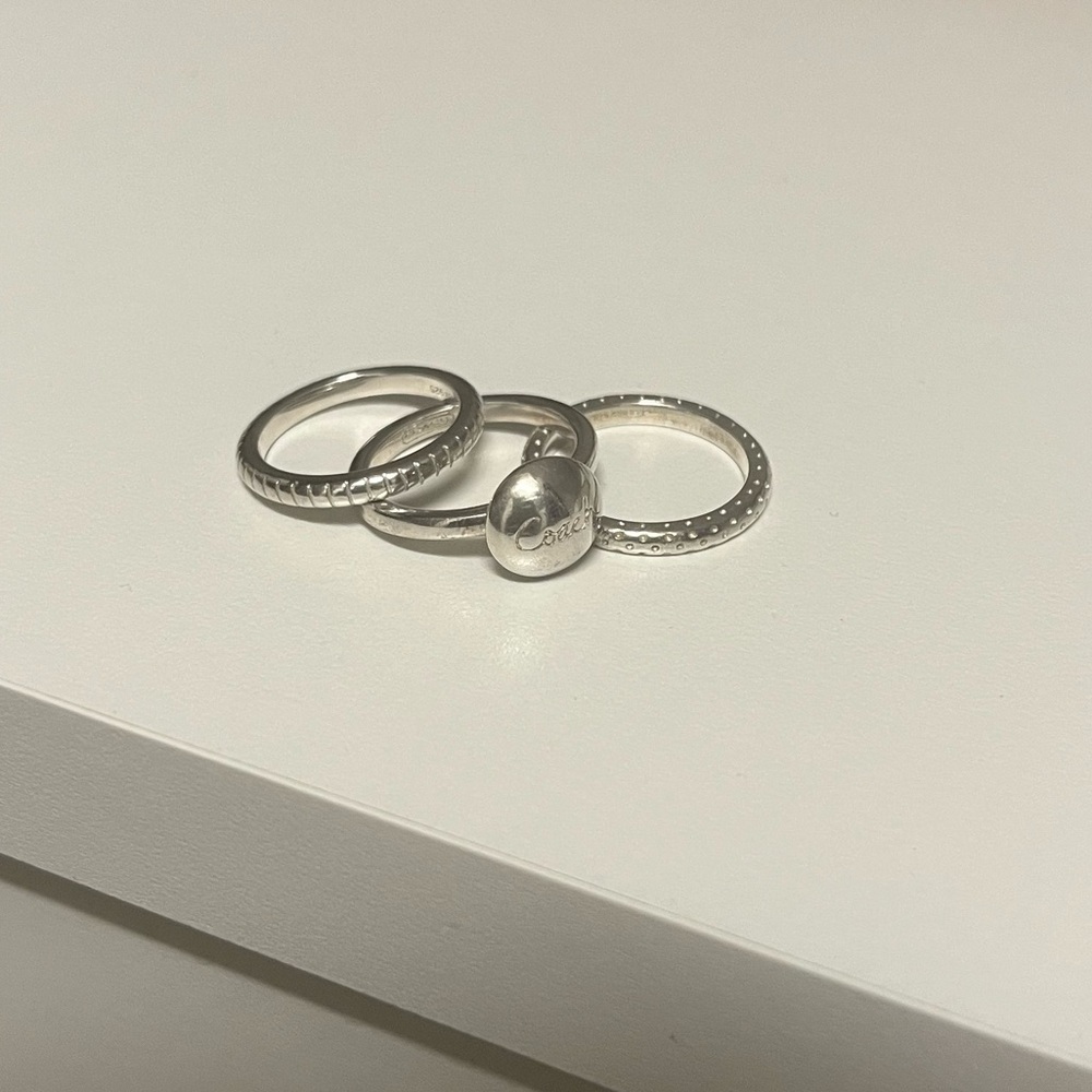 Coach silver stacking rings
